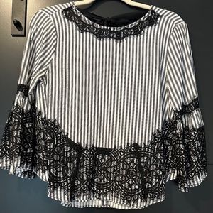 Zara striped top with lace detail